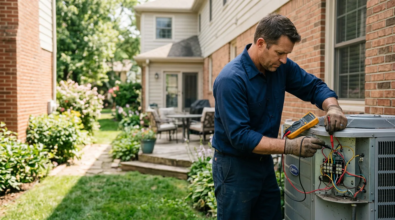 HVAC technician working near Shoals, IN